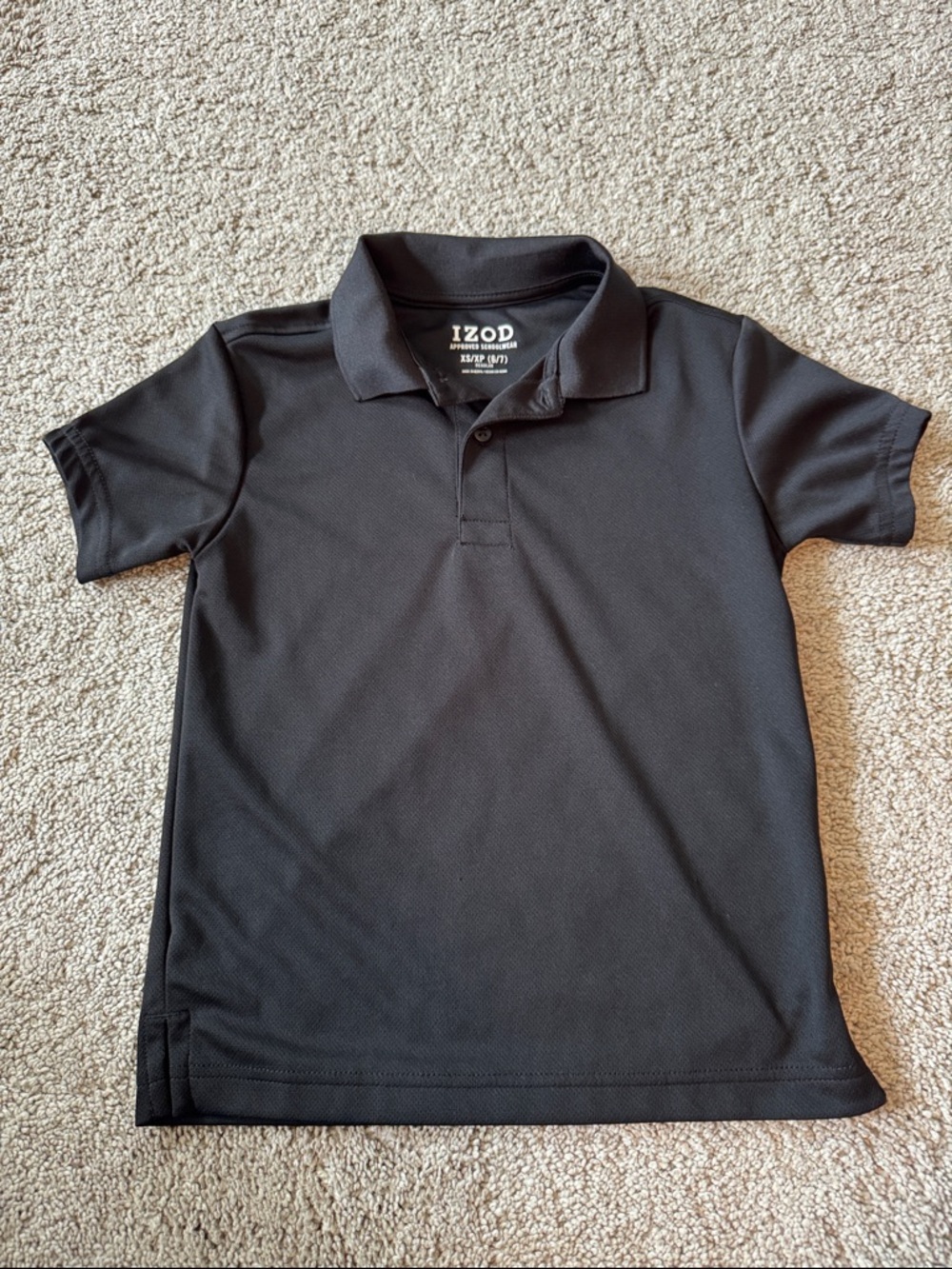 Izod Black Short-Sleeve Polo Shirt